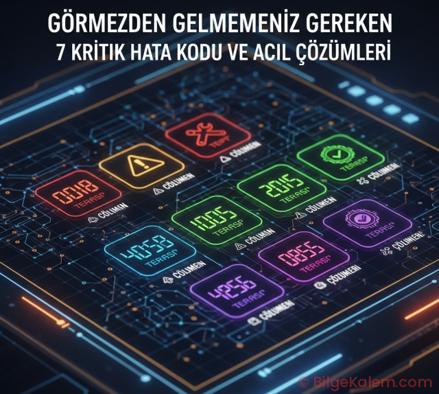 Görmezden Gelmemeniz Gereken 7 Kritik Hata Kodu ve Acil Çözümleri